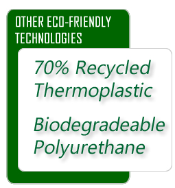 Eco-friendly compounding techologies for casual footwear applications. 70% recycled thermoplastic and biodegradeable polyurethane.