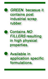 R51 is a green alternative to virgin rubber. It does not contain simple fillers, resulting in a unique restored rubber that maintains the physical properties of virgin rubber.